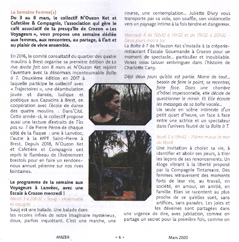 Page 6 AMZER - FEMME(s) - N'Ouzon Ket-Les Voyageurs - Février 2020